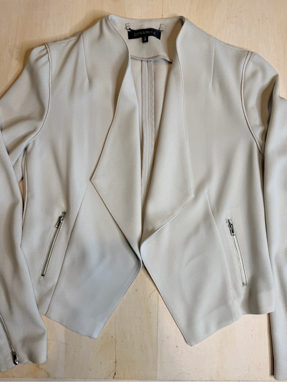 Dynamite Women's Light Blue Draped Open Front Jacket